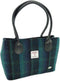 Schoudertas Cassley Blauw met Turquoise - Klassiek - Harris Tweed - Glen Appin of Scotland