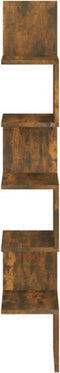 vidaXL - Hoekwandschap - 20x20x127,5 - cm - bewerkt - hout - gerookt - eikenkleurig