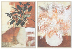 Schilderij DKD Home Decor 52 x 2,7 x 72 cm Planten Scandinavisch (2 Stuks)