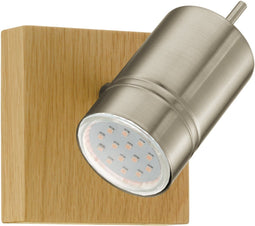 EGLO Maratea 1 - Plafond/Wandspot - 1 Lichts - Nikkel-Mat Eik Gekleurd