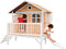 AXI Stef Speelhuis in Bruin/Wit - Met Verdieping en Witte Glijbaan - Speelhuisje voor de tuin / buiten - FSC hout - Speeltoestel voor kinderen