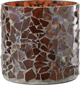J-Line windlicht Mozaiek - glas - bruin - large