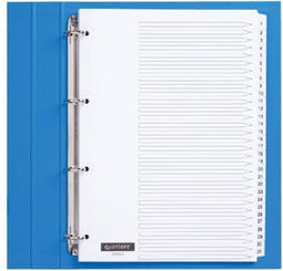 Tabbladen Quantore A4 4-gaats 1-31 genummerd wit karton