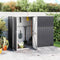 vidaXL - Tuinschuur - 225x89x161 - cm - gegalvaniseerd - staal - antracietkleurig