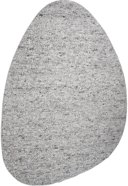 Veer Carpets Stone - Vloerkleed Kiezelvormig 160 x 230 cm - 100% Wol - Licht Grijs