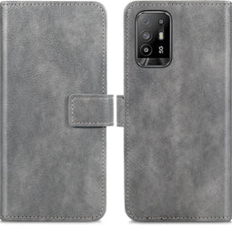 iMoshion Hoesje Geschikt voor Oppo A94 (5G) Hoesje Met Pasjeshouder - iMoshion Luxe Bookcase - Grijs