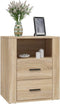 vidaXL - Nachtkastje - 50x36x60 - cm - bewerkt - hout - sonoma - eikenkleurig