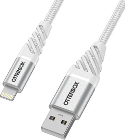 Otterbox Premium Cable - USB A naar Apple Lightning - 1M gevlochten nylon - Cloud Sky White
