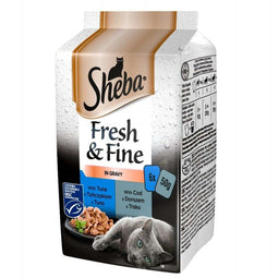 Kattenvoer Sheba Fresh Fine Tuna and cod in gravy Vis 6 x 50 g