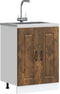 vidaXL - Spoelbakonderkast - Kalmar - 60x46x81,5cm - bewerkt - hout - gerookteiken