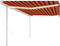 vidaXL - Luifel - automatisch - met - LED - en - windsensor - 5x3 - m - oranje - en - bruin