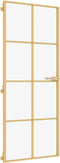 vidaXL - Binnendeur - smal - 83x201,5 - cm - gehard - glas - en - aluminium - goudkleur