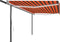 vidaXL - Luifel - automatisch - met - LED - en - windsensor - 5x3 - m - oranje - en - bruin