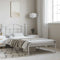 vidaXL - Bedframe - met - hoofdbord - metaal - wit - 100x190 - cm