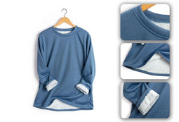 Milanoro knusse fleece tuniek - Blauw - XXL