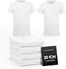 Milanoro - Extra Lange Katoenen T-shirts - Set van 4 - V-hals - Wit - XXL (4 stuks)