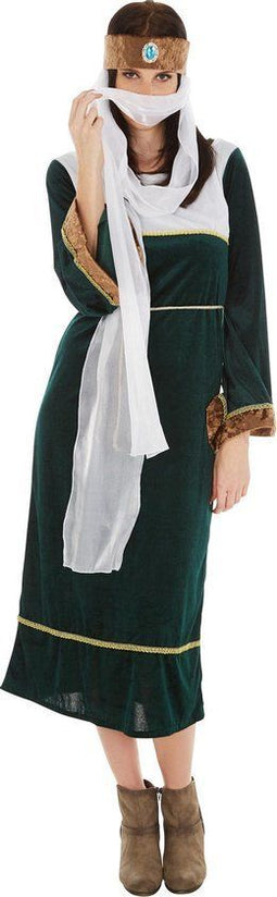 dressforfun - Oosterse lady kostuum XXL - hoofddeksel met sluier - 100% polyester