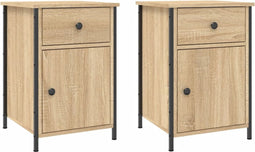 vidaXL - Nachtkastjes - 2 - st - 40x42x60 - cm - bewerkt - hout - sonoma - eikenkleurig