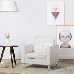 vidaXL Fauteuil kunstleer wit