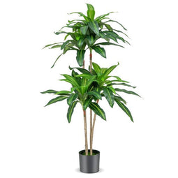 Costway Kunstdracaena - Kunstboom met 92 Bladeren - 140 cm Groen