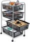 Metaltex - Opbergtrolley - Superjumbo - Opbergkar - met 4 kunststof manden - Metallic