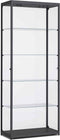 Vitrinekast 184x80x40cm haaks aluminium profiel met glazen top en zijverlichting
