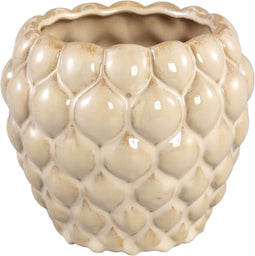 PTMD Louana Bloempot - 16 x 16 x 15 cm - Keramiek - Creme