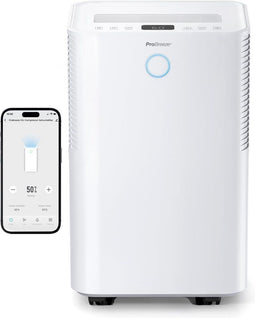 Pro Breeze PB-D-24-WF - Luchtontvochtiger 20L/dag met Smart App - Wasdroogfunctie - Wit