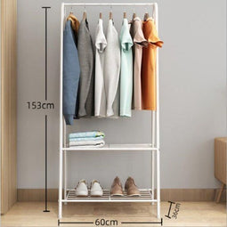 Ceruzo Kledingrek - Schoenenrek - Metaal - 152 cm hoog - 60 cm breed - Wit