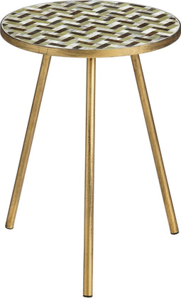 Mica Decorations Alanza Bijzettafel Buiten - H52 x Ø39 cm - Metaal - Groen