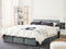 BOUSSE - Tweepersoons boxspring - Donkergrijs - 160 x 200 cm - Fluweel
