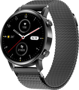 Valante Fit-Pro Smartwatch - Smartwatch Dames en Heren - Zwart - 41 mm - Stappenteller - Hartslagmeter - Bloeddrukmeter - Bellen via Bluetooth