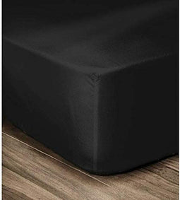 LOVELY HOME Hoeslaken 100% katoen 140x190x25 cm - Zwart
