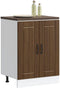 vidaXL - Spoelbakonderkast - Lucca - bewerkt - hout - bruin - eikenkleur