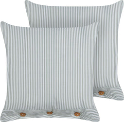 SEBRINE - Sierkussen set van 2 - Groen/Wit - 45 x 45 cm - Polyester