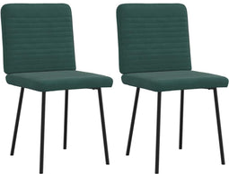 vidaXL - Eetkamerstoelen - 2 - st - fluweel - donkergroen