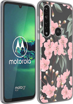 iMoshion Hoesje Geschikt voor Motorola Moto G8 Power Hoesje Siliconen - iMoshion Design hoesje - Roze / Transparant / Cherry Blossom
