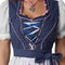 Dressforfun Mini-dirndl Garching - Verkleedkleding - Aansluitend met schort - Blauw/wit - XL