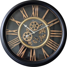 Wandklok Xavi - wandklok zwart goud 53 cm tweedekans