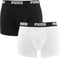 PUMA Basic 2P - Heren Boxershort - Katoen met elastische band - Wit/Zwart (2 stuks)