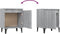 vidaXL - Nachtkastje - met - metalen - poten - 40x30x50 - cm - grijs - sonoma - eiken