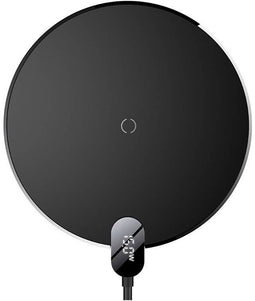 Baseus CCED000001 - Draadloze Oplader - 15W met Digitale LED Display - Zwart