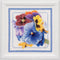 Thea Gouverneur - Borduurpakket met telpatroon - 435A - Voorgesorteerde DMC Garens - Viooltjes - Aida - 34 cm x 34 cm - DIY Kit