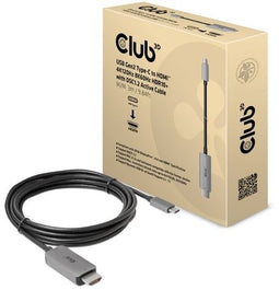 Club 3D - USB Gen2 Type-C naar HDMI - 4K120Hz 8K60Hz HDR10 met DSC1.2 Actieve Kabel M/M 3m Zwart