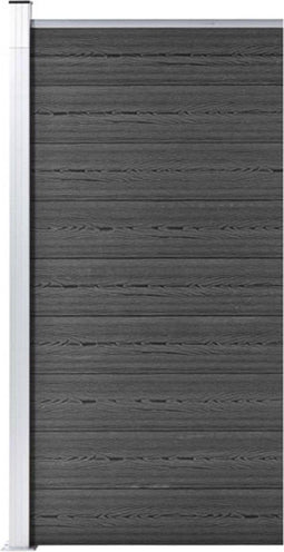 vidaXL - Schuttingpaneel - 95x186 - cm - HKC - zwart