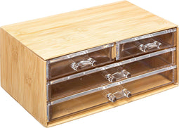 5Five Selena Sieradendoos met spiegel Bamboe - 4 Laden