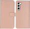 Selencia Hoesje Geschikt voor Samsung Galaxy S23 Plus Hoesje Met Pasjeshouder - Selencia Echt Lederen Bookcase - roze