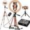 Studio ME Ringlamp - Ring Light - 10 Dimmstanden - Rosegoud - Incl. Afstandsbediening & Mini Tripod