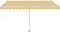 vidaXL - Luifel - vrijstaand - automatisch - 450x300 - cm - geel - en - wit