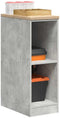 vidaXL - Garagekast - 30x51x85 - cm - massief - grenenhout - betongrijs